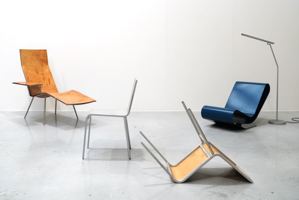 Maarten Van Severen, LC95A Blue Aluminum Loop Chair by Atelier MVS